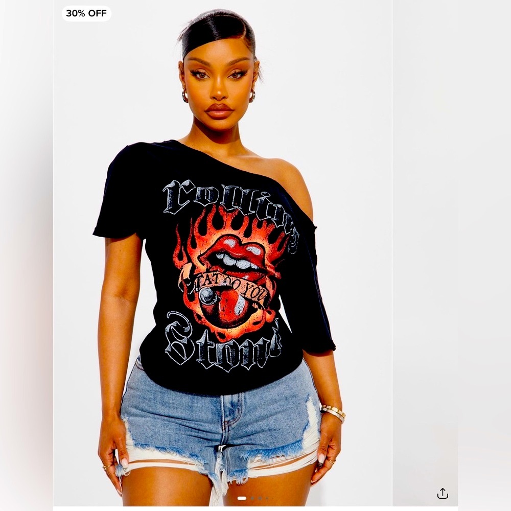 The Rolling Stones Gray Cotton T-Shirt